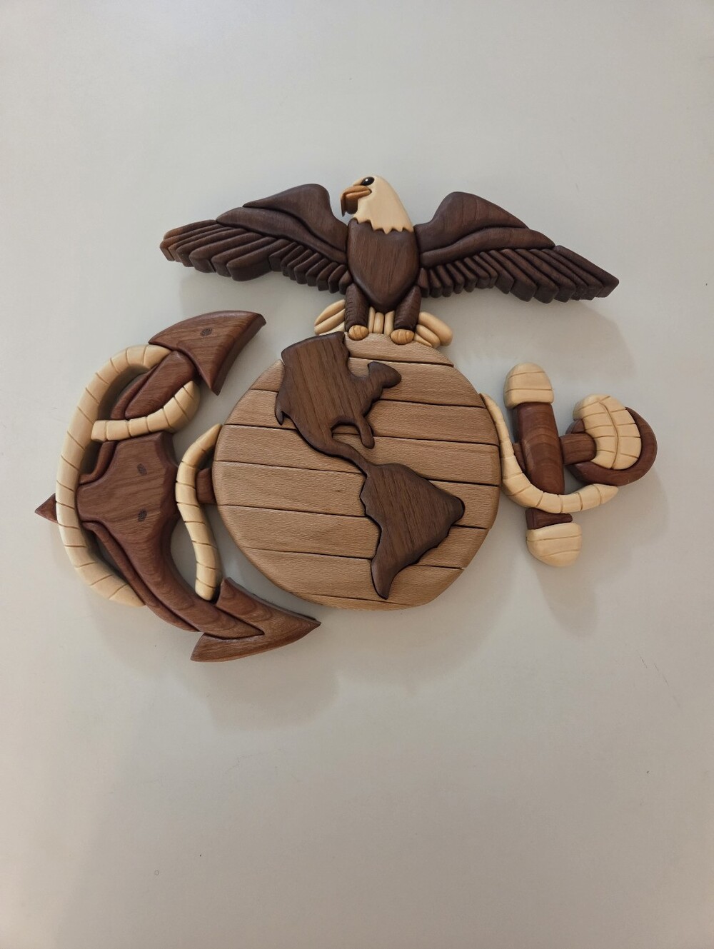 Marine Corp Eagle, Globe, And Anchor Wooden Wall Hanging